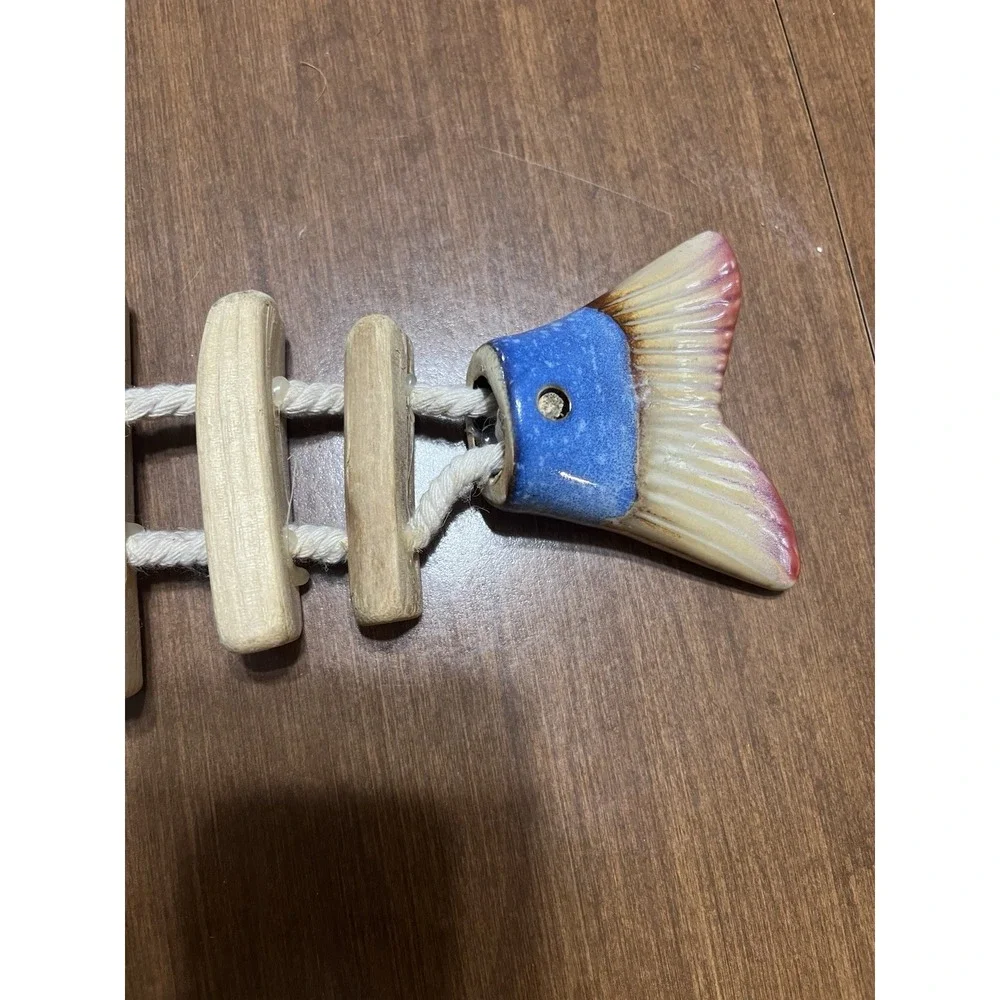 Hanging Pottery Ceramic Driftwood Fish Sculpture Beach Lakehouse‎ Decor 16